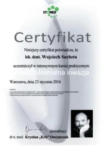 Certyfikat Licówki WS-1